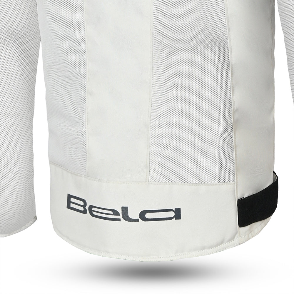 BELA MESH PRO Moto Homem Casaco Branco - Imagem central traseira da Casacos