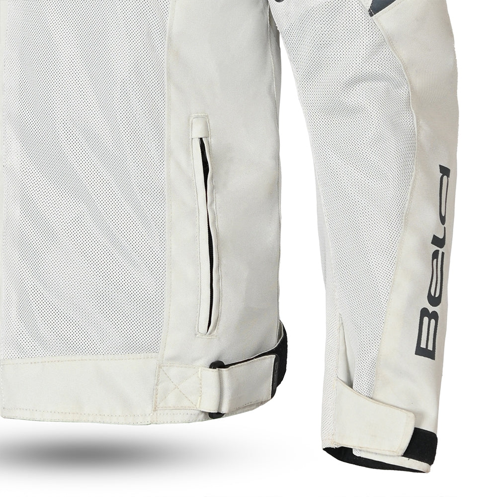 BELA MESH PRO Moto Homem Casaco Branco - Imagem frontal esquerda da Casacos