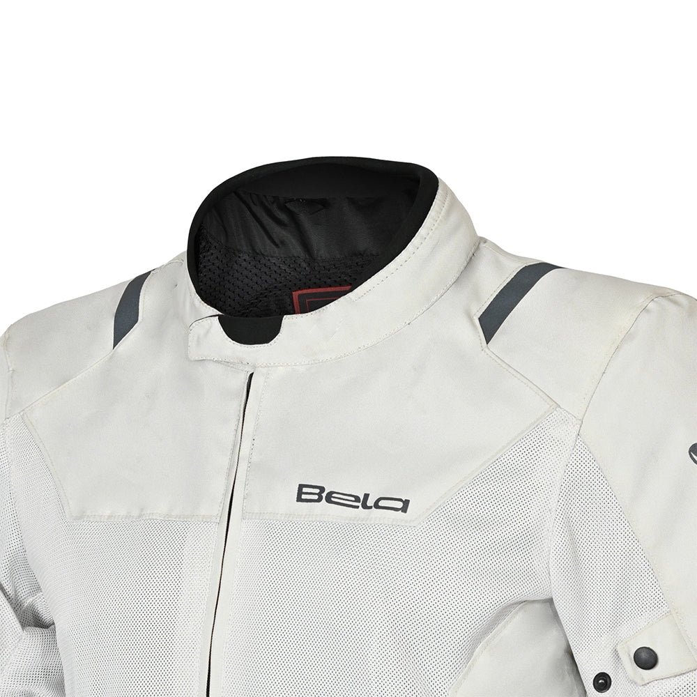 BELA MESH PRO Moto Homem Casaco Branco - Imagem frontal superior da Casacos