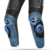 BELA MONO 1 PC NORTH STAR Moto Fatos Preto Azul - Imagem do lado do joelho do terno
