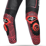 BELA MONO 1 PC NORTH STAR Moto Fatos Preto Branco Vermelho - Imagem do lado do joelho do terno
