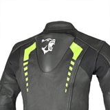 BELA MONO 1 PC ROLLOVER KIDS Moto Fato Preto Fluorescente Amarelo - Imagem traseira do terno