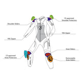 BELA MONO 1 PC X RACE Moto Fatos Branco Preto Azul - imagem vetorial 3 de terno