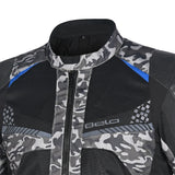 BELA ONSAKER Camuflagem Moto Textil Casacos Azul Preto - Imagem frontal superior da Casacos