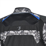BELA ONSAKER Camuflagem Moto Textil Casacos Azul Preto - Imagem parte superior costas Casacos