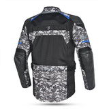 BELA ONSAKER Camuflagem Moto Textil Casacos Azul Preto - Imagem traseira da ja Casacos