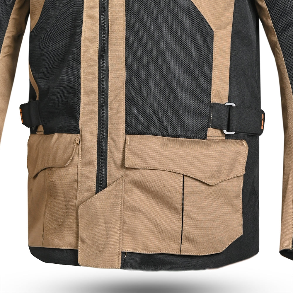 BELA ONSAKER Moto Textil Casacos Areia Preta Laranja - Imagem central frontal da Casacos