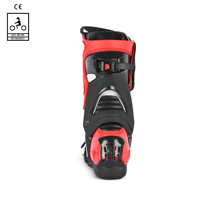BELA RACE PRO (R-6) Moto Couro Botas Branco Preto - Imagem do verso de Boots