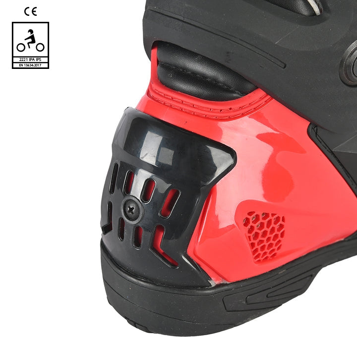BELA RACE PRO (R-6) Moto Couro Botas Branco Preto Vermelho