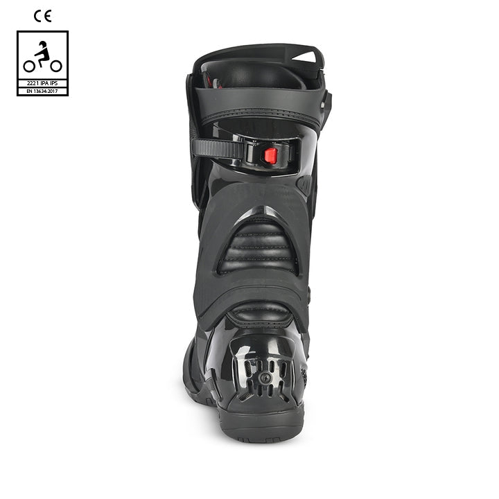 BELA RACE PRO ( R-6) Moto Couro Botas Preto- Imagem do verso de Boots