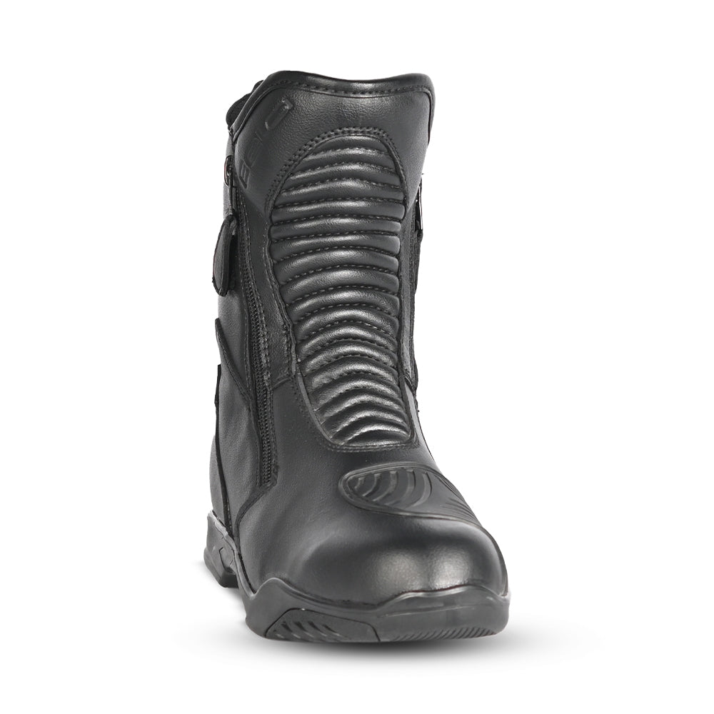 BELA RIO Motocicleta Couro Botas Pretas - Imagem frontal da Boots