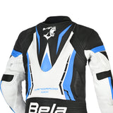 BELA ROCKET KIDS 1 PC Moto Fato Branco Azul Preto - Imagem da parte superior das costas do terno
