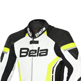 BELA ROCKET KIDS 1 PC Moto Fato Branco Fluor Amarelo - imagem parte superior peito do terno