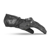 BELA ROCKET Luvas De Moto Longa Couro Preto Cinza