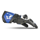 BELA ROCKET Luvas De Moto Couro Longa Branco Azul Preto