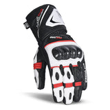 BELA ROCKET Leather Motorcycle Long Gloves White Red Black