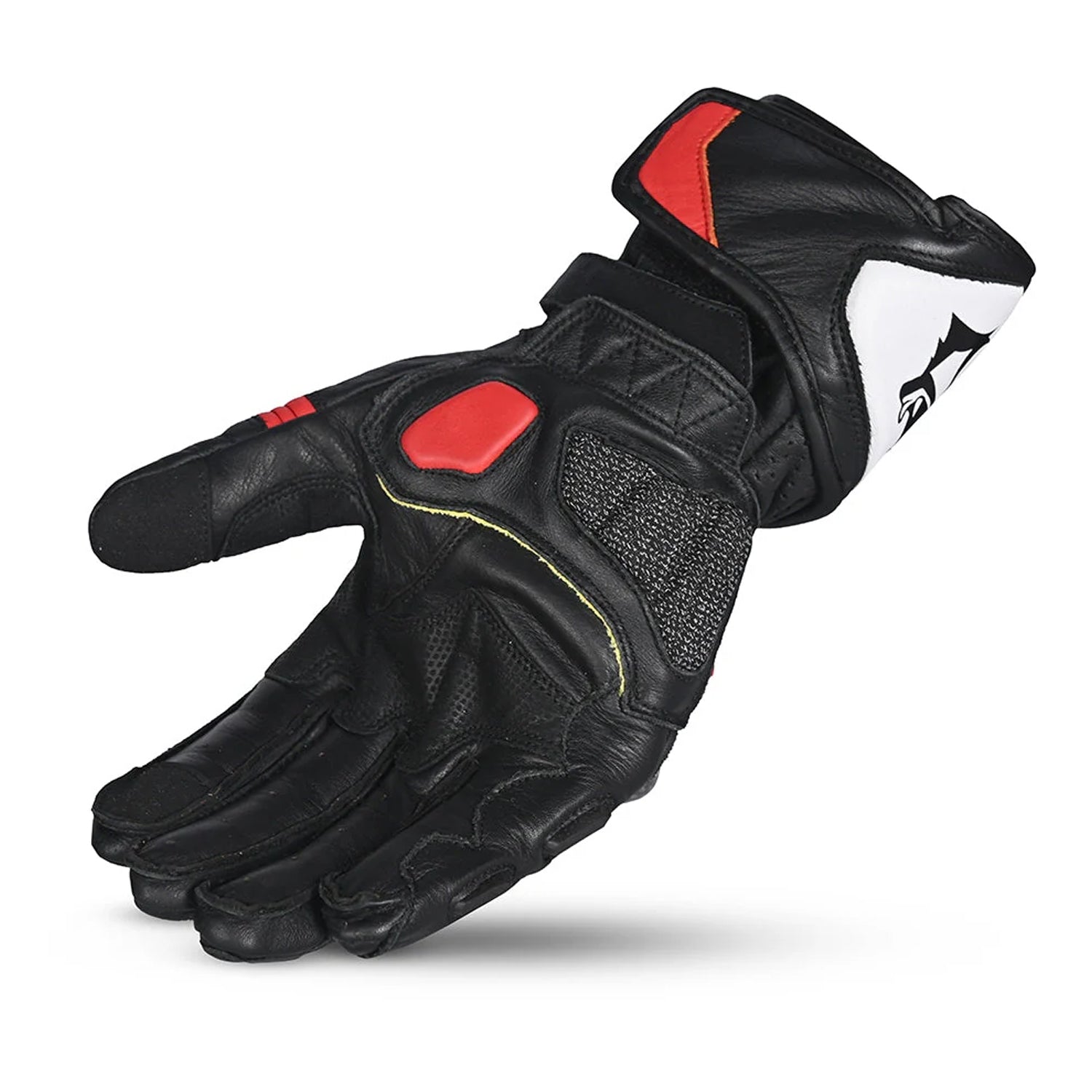 BELA ROCKET Leather Motorcycle Long Gloves White Red Black – 4 – Maximomoto PT