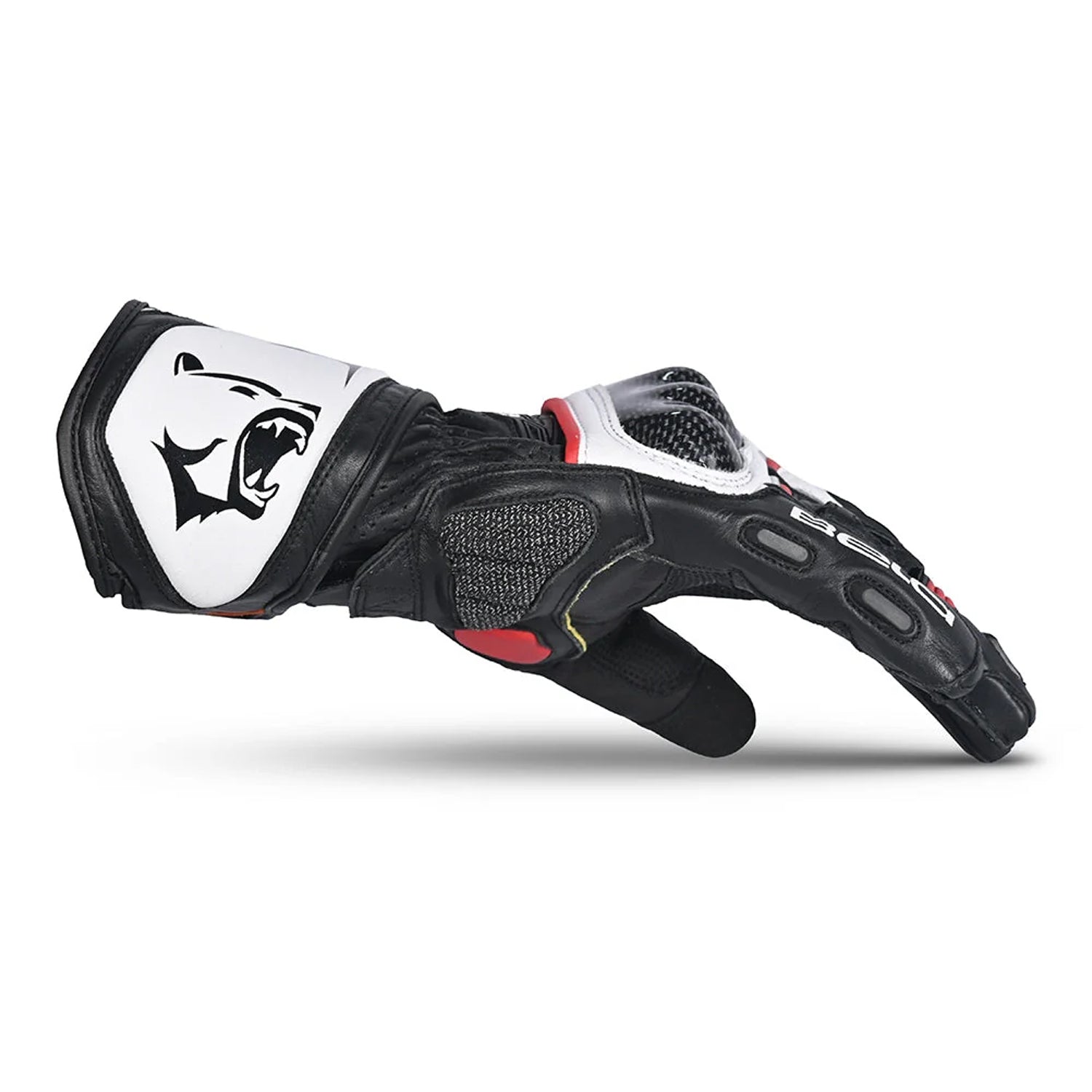 BELA ROCKET Leather Motorcycle Long Gloves White Red Black – 5 – Maximomoto PT