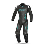 BELA ROCKET MIX 1 PC Senhora Moto Fato Branco Preto Azul - imagem frontal do terno