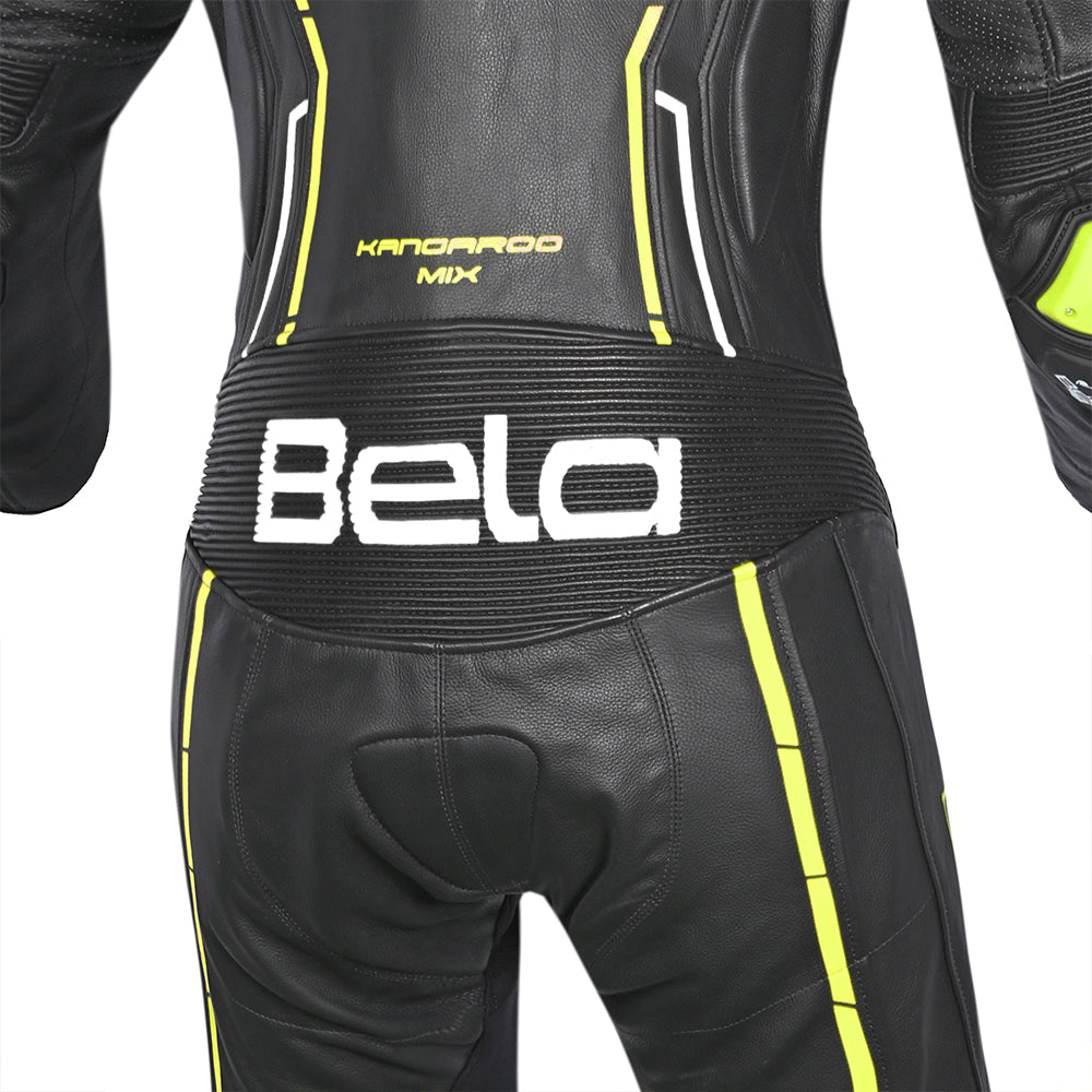 BELA ROCKET MIX 1 PC Senhora Moto Fato Preto Amarelo Fluorescente - Imagem inferior do terno