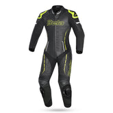 BELA ROCKET MIX 1 PC Senhora Moto Fato Preto Amarelo Fluorescente - imagem frontal do terno