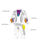 BELA ROCKET MIX 1 PC Senhora Moto Fato Preto Amarelo Fluorescente - imagem vetorial 2 de terno
