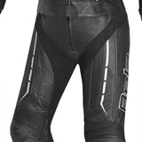 BELA ROCKET MIX KANGAROO 1 PC Moto Senhora Fato Preto Blanco - Imagem central do traje de frente.