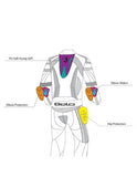 BELA ROCKET Mix Kangaroo 1 PC Moto Couro Fato Preto Vermelho - imagem vetorial 3 de terno