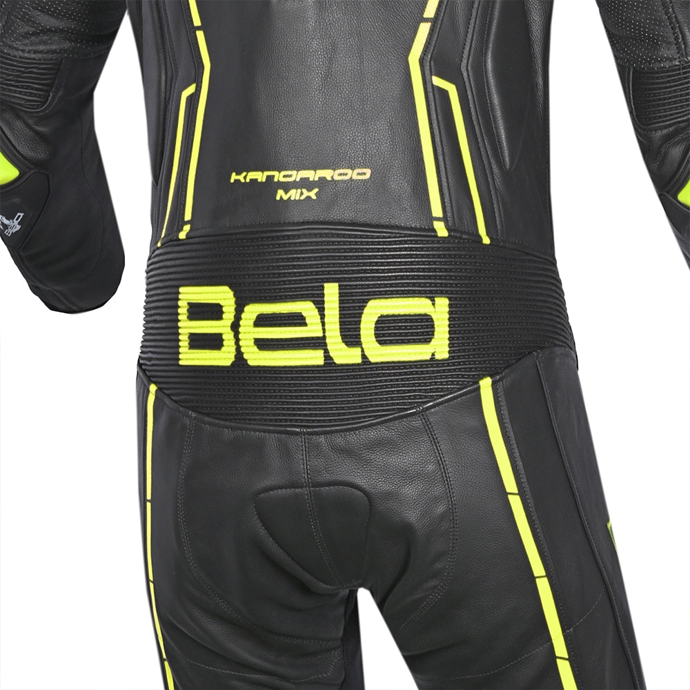 BELA ROCKET Mix Kangaroo 1 PC Moto Fato Preto Amarelo Flúor - Imagem inferior do terno