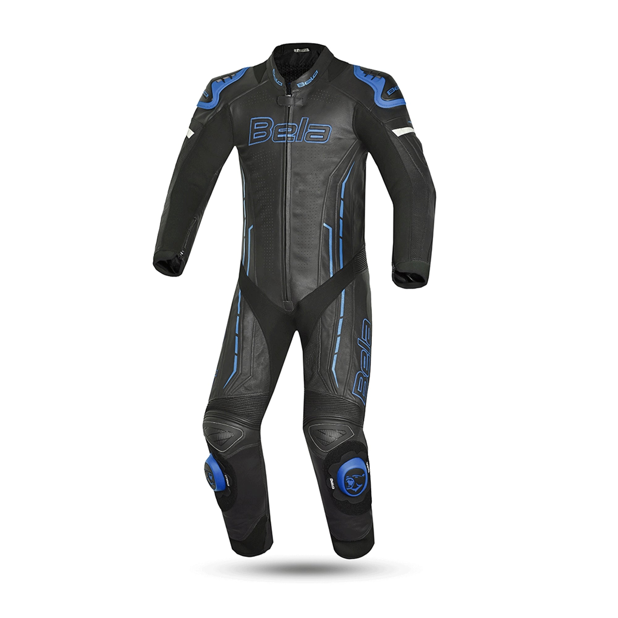 BELA ROCKET Mix Kangaroo 1 PC Moto Fato Preto Azul - imagem frontal do terno