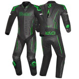 BELA ROCKET Mix Kangaroo 1 PC Moto Fato Preto Verde - Imagem dupla de ternos