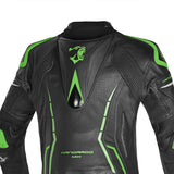 BELA ROCKET Mix Kangaroo 2 PC Moto Fatos Preto Verde - Imagem da parte superior das costas do terno