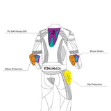 BELA ROCKET Mix Kangaroo 2 PC Moto Fatos Preto Verde - imagem vetorial 3 de terno