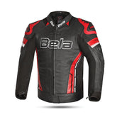 BELA Rocket Men's Motorcycle Leather Jackets Black Red – Maximomoto PT