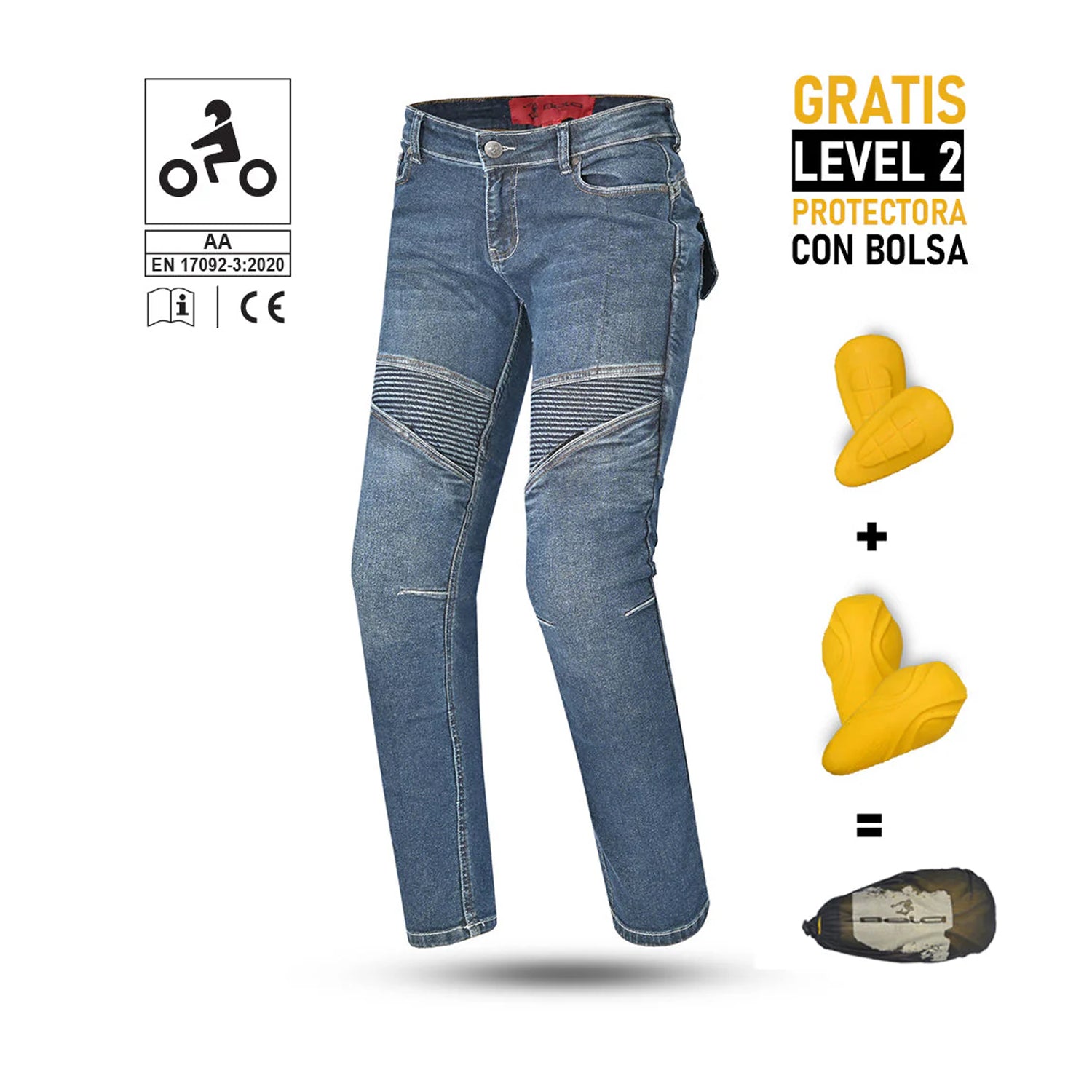 Beautiful Rosekin Motorcycle Ladies Denim Jeans Blue – 5 – Maximomoto PT