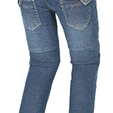 Beautiful Rosekin Motorcycle Ladies Denim Jeans Blue