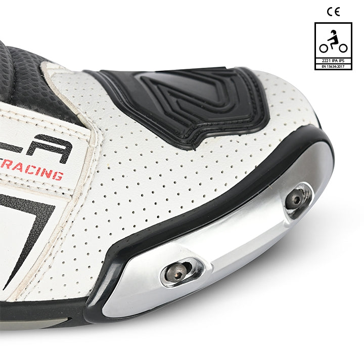 BELA SPEEDO 2.0 Couro Moto Botas Preto Branco