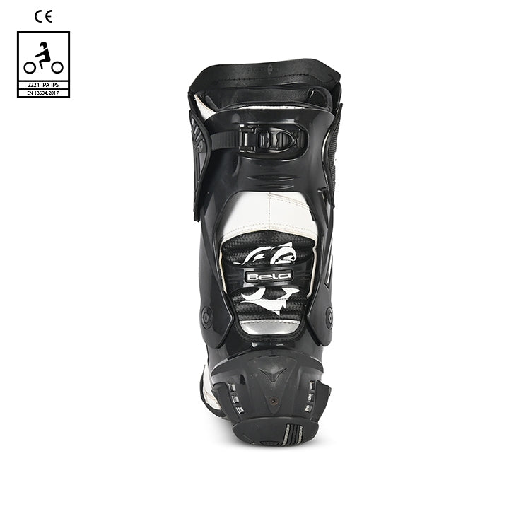 BELA SPEEDO 2.0 Couro Moto Botas Preto Branco - Imagem do verso de Boots