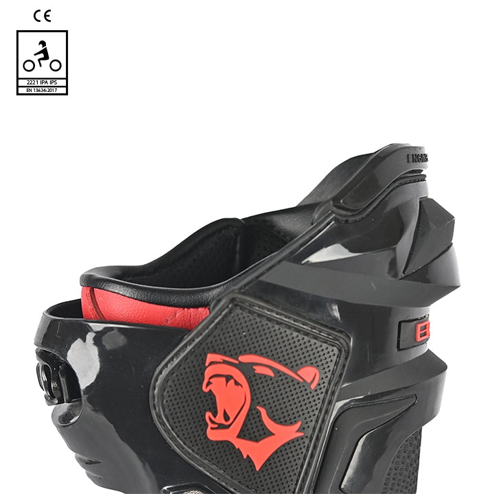 BELA SPEEDO 2.0 Moto Couro Botas Preto Vermelho