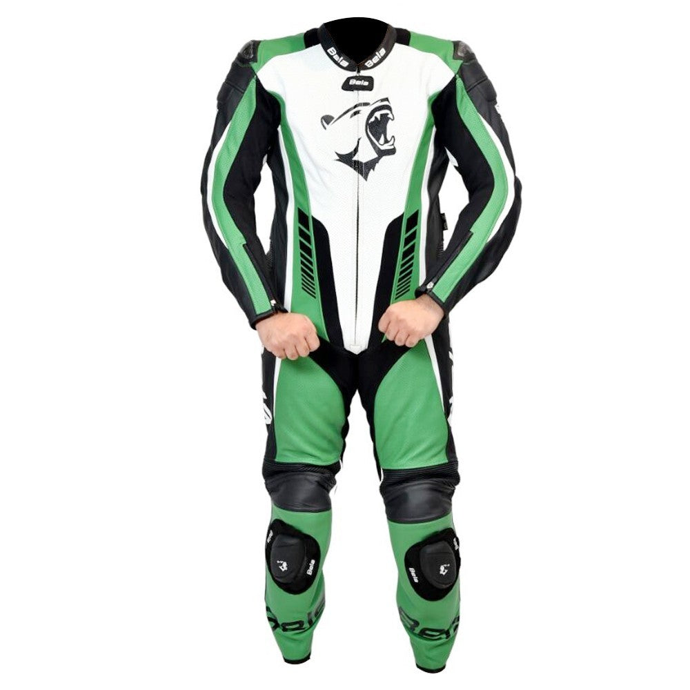 BELA SPEED STAR 1 PC Motorcycle Suit White Black Green – 1 – Maximomoto PT