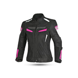 BELA SPRINTER Moto Textil Senhora Casacos Preto Rosa - Imagem frontal da Casacos