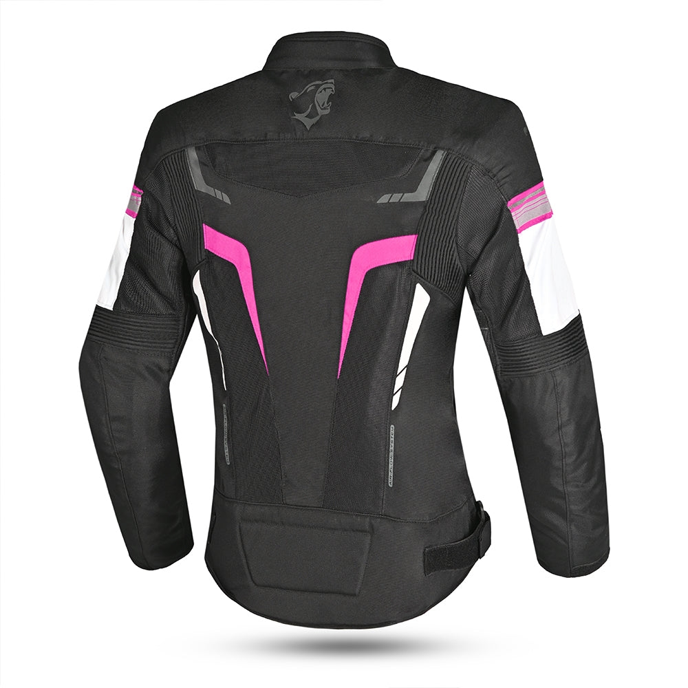 BELA SPRINTER Moto Textil Senhora Casacos Preto Rosa - Imagem traseira da ja Casacos