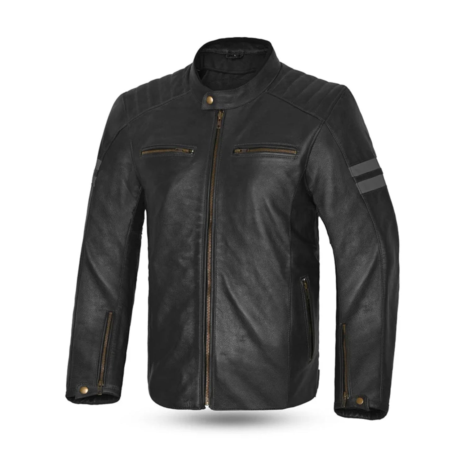 BELA STARK Motorcycle Leather Jackets Black Gray – 1 – Maximomoto PT