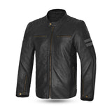 BELA STARK Motorcycle Leather Jackets Black Gray