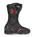 BELA STRIP Moto Couro Botas Pretas Vermelhas - Imagem do lado direito de Boots