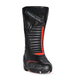 BELA STRIP Moto Couro Botas Pretas Vermelhas - Imagem frontal da Boots