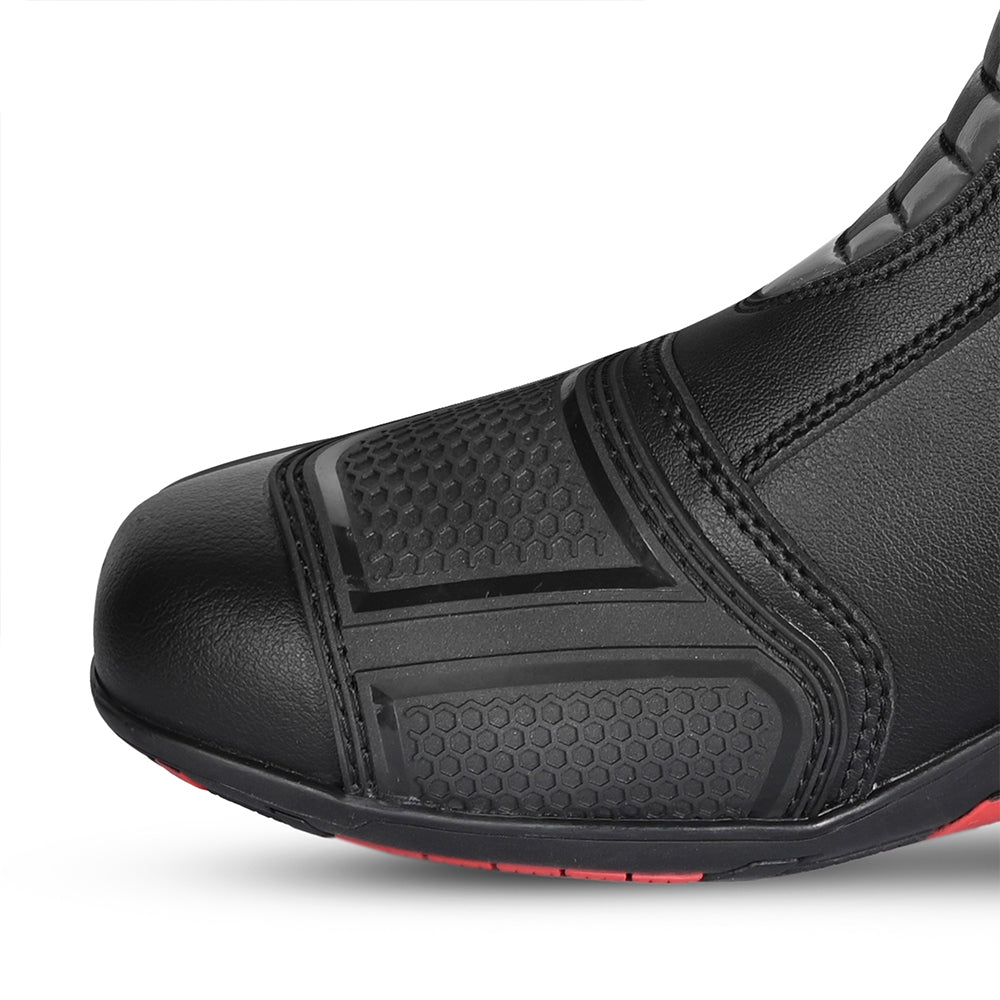 BELA STRIP Moto Couro Botas Preto Cinza