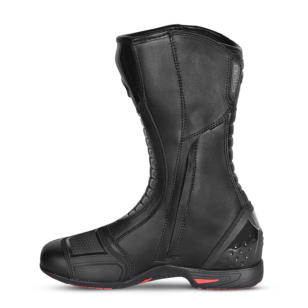 BELA STRIP Moto Couro Botas Preto Cinza - Imagem do lado esquerdo de Boots