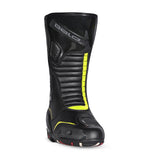 BELA STRIP Moto Couro Botas Preto Fluorescente Amarelo - Imagem frontal da Boots