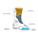 BELA STRIP Moto Couro Botas Preto Fluorescente Amarelo - Imagem vetorial 1 de botas